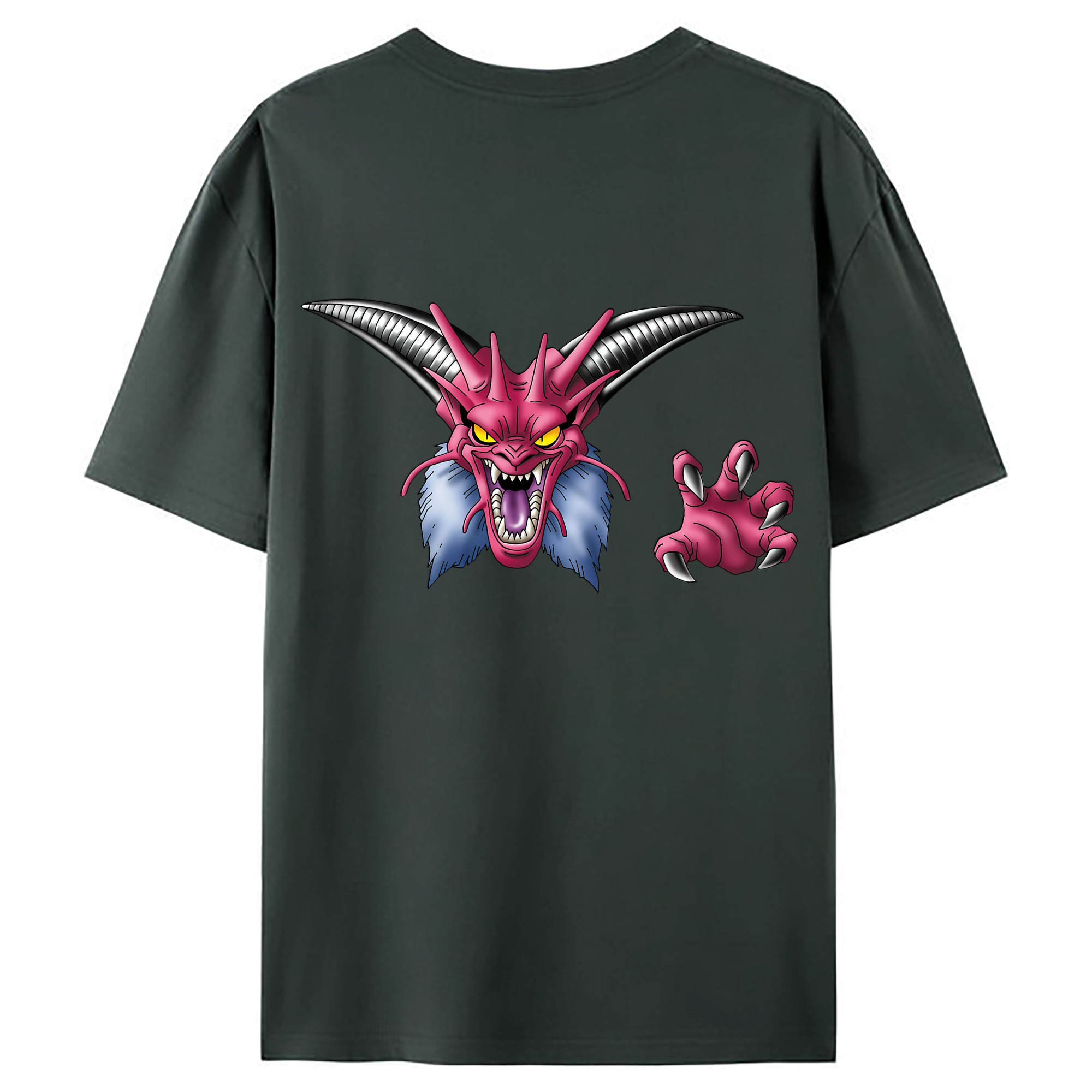 （画像用） ドラゴンクエスト Doragon Kuesuto Dragon Quest 綿100％ メンズ半袖Tシャツ（バックプリント） 通気性